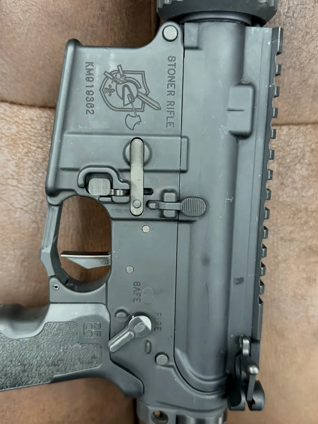 Close detail of a completed custom receiver
