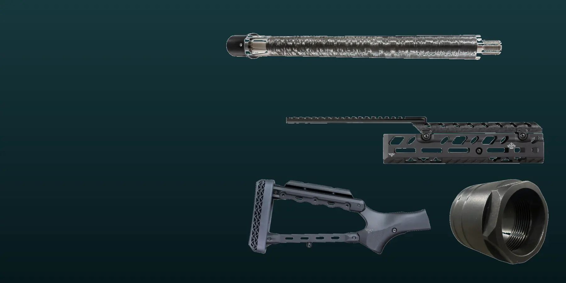 Henry Supreme carbon-fiber barrel, tactical buttstock, M-LOK handguard, and barrel nut components